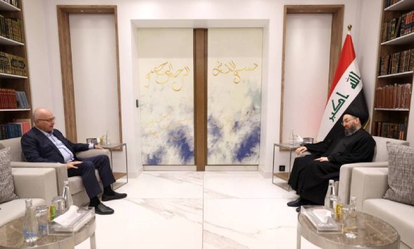 السيد الحكيم يؤكد على أهمية الاستقرار والحوار في العراق خلال لقائه بالرئيس السابق برهم صالح