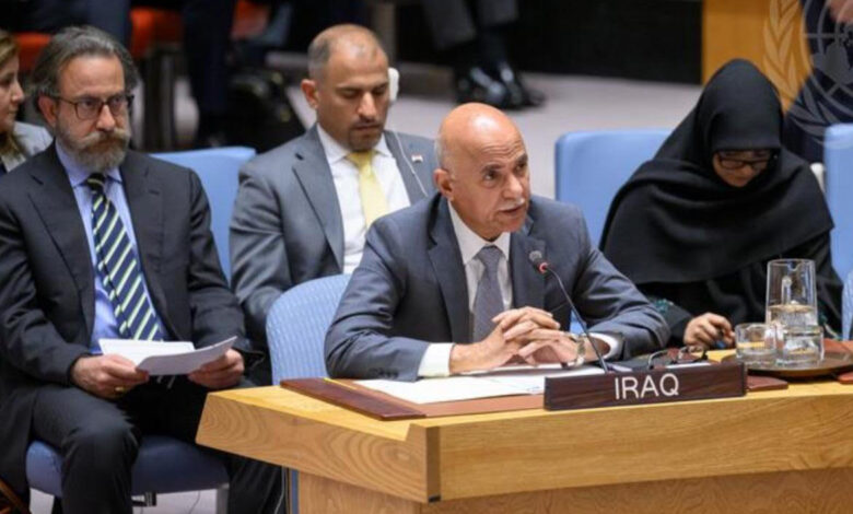 ممثل العراق امام مجلس الأمن نيابة عن المجموعة العربية: ندين مخططات الاحتلال وندعو لوقف العدوان على غزة