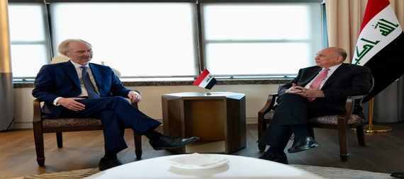 وزير الخارجية يؤكد للمبعوث الأممي موقف العراق الثابت الداعي إلى حل سياسي في سوريا